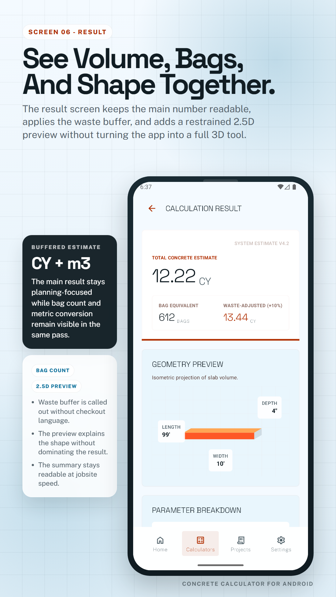Concrete Calculator result store poster
